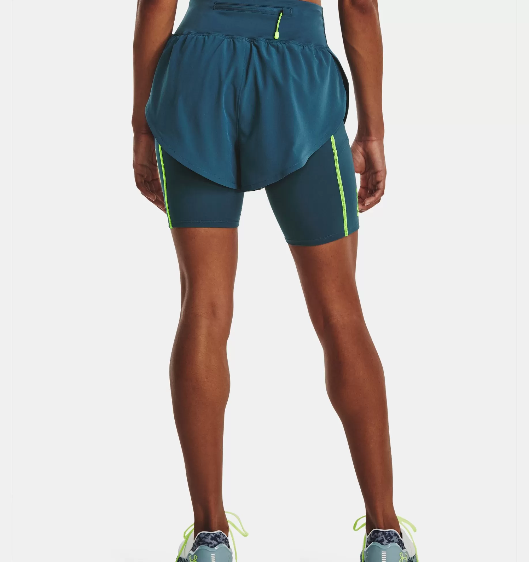 Discount Under Armour Shorts Ua Run Anywhere Da Donna Static Blue / Lime Surge - 414