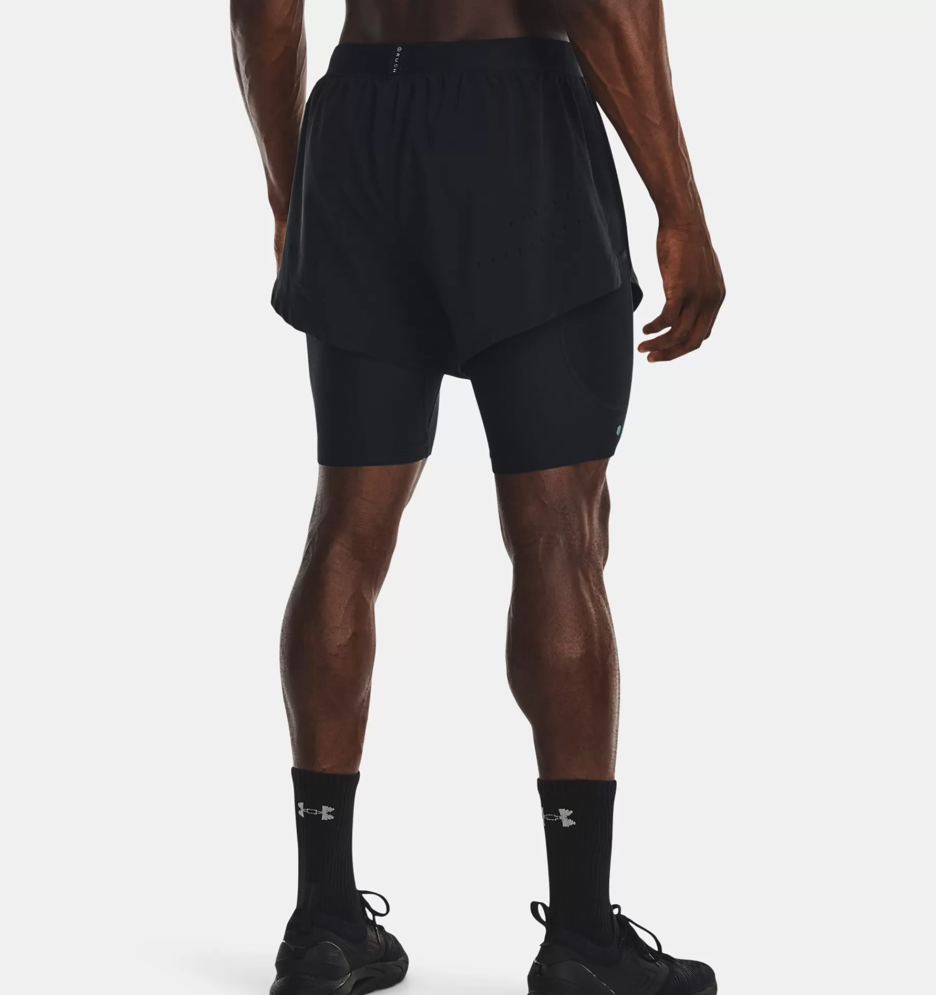 New Under Armour Shorts Ua Rush™ Smartform 2-In-1 Da Uomo Black - 001