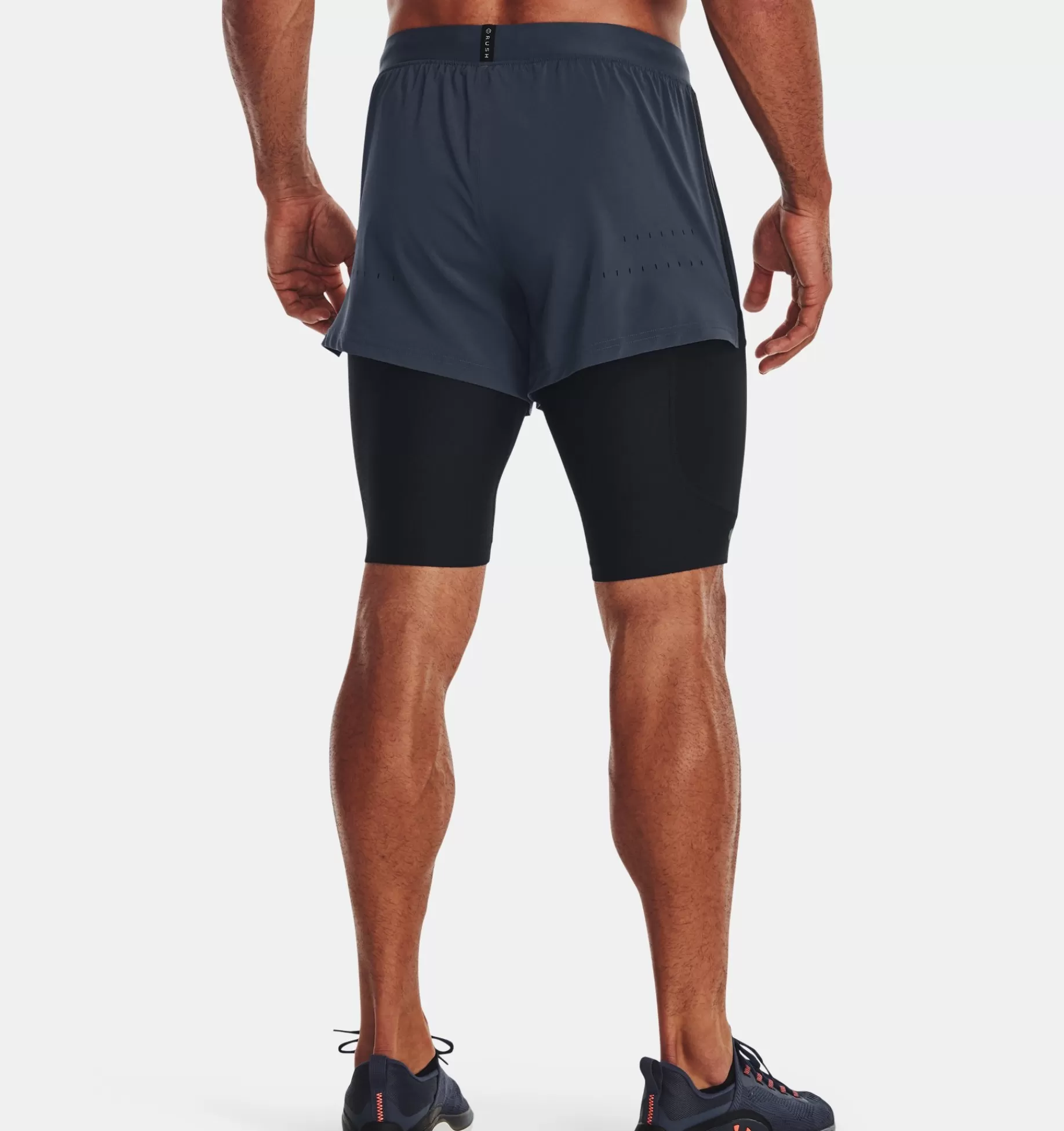 Best Under Armour Shorts Ua Rush™ Smartform 2-In-1 Da Uomo Downpour Gray / Black - 044