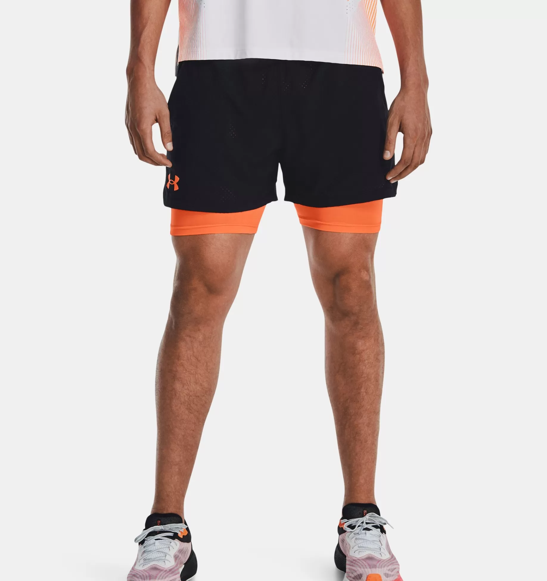 Fashion Under Armour Shorts Ua Vanish Woven 2-In-1 Vent Da Uomo Black / Orange Blast - 002