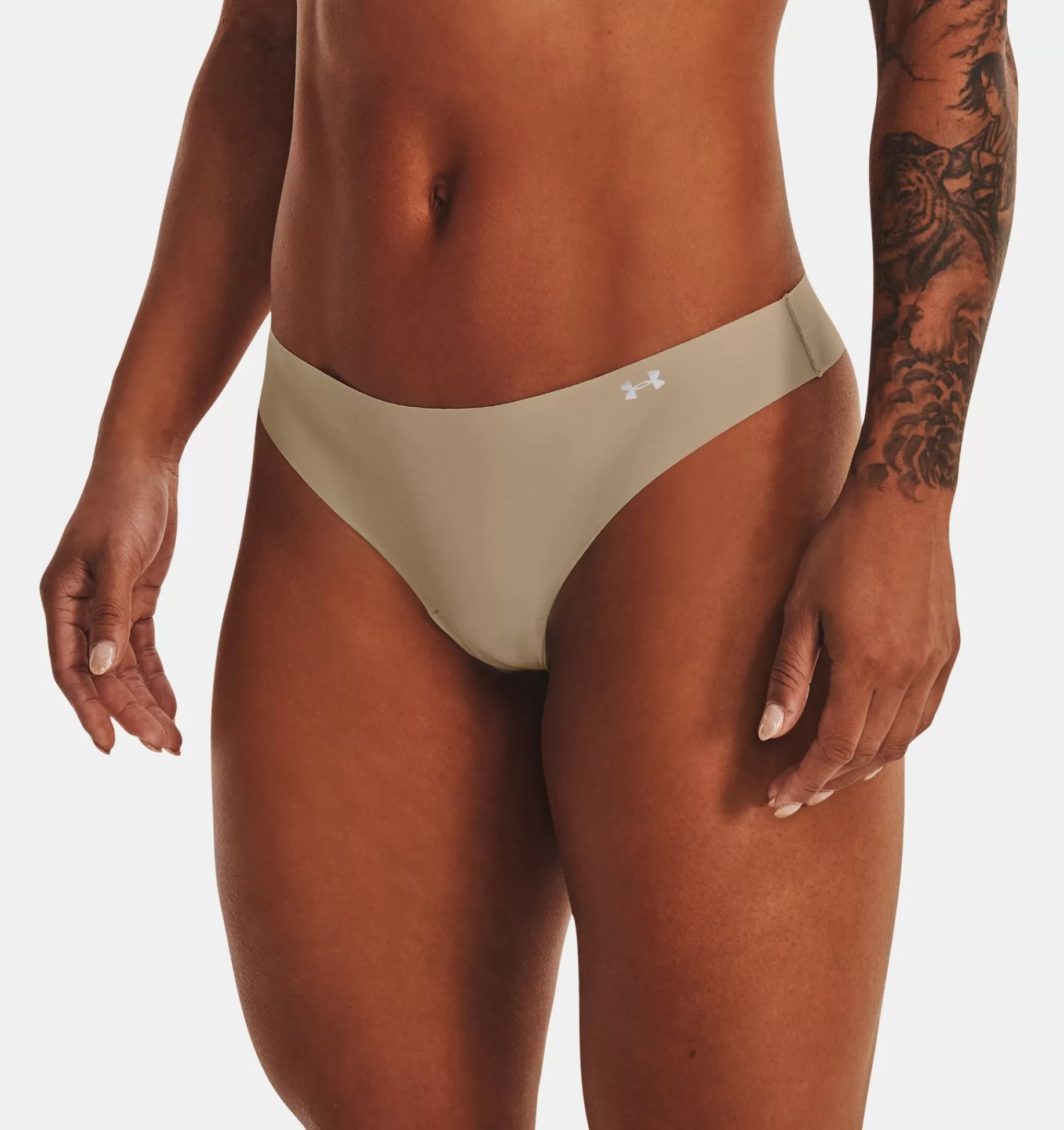 Shop Under Armour Tanga Ua Pure Stretch Da Donna In Confezione Tripla Beige / White - 249