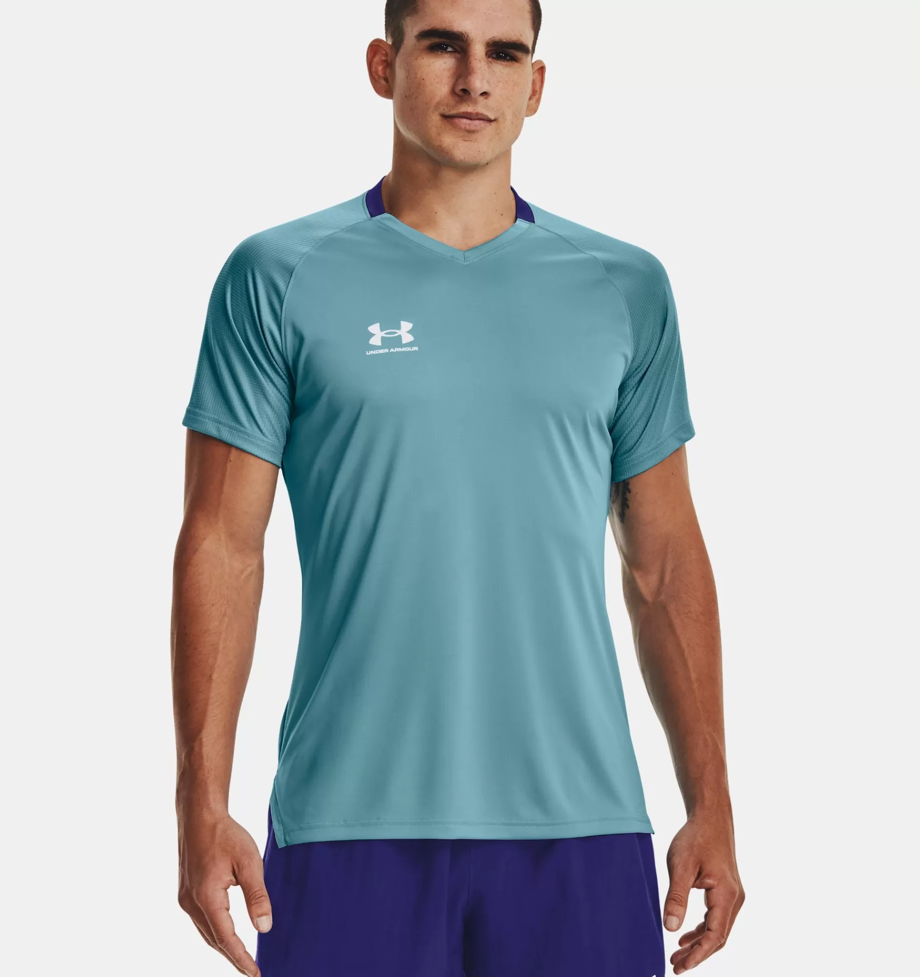 Cheap Under Armour T-Shirt Ua Accelerate Da Uomo Glacier Blue / White - 433