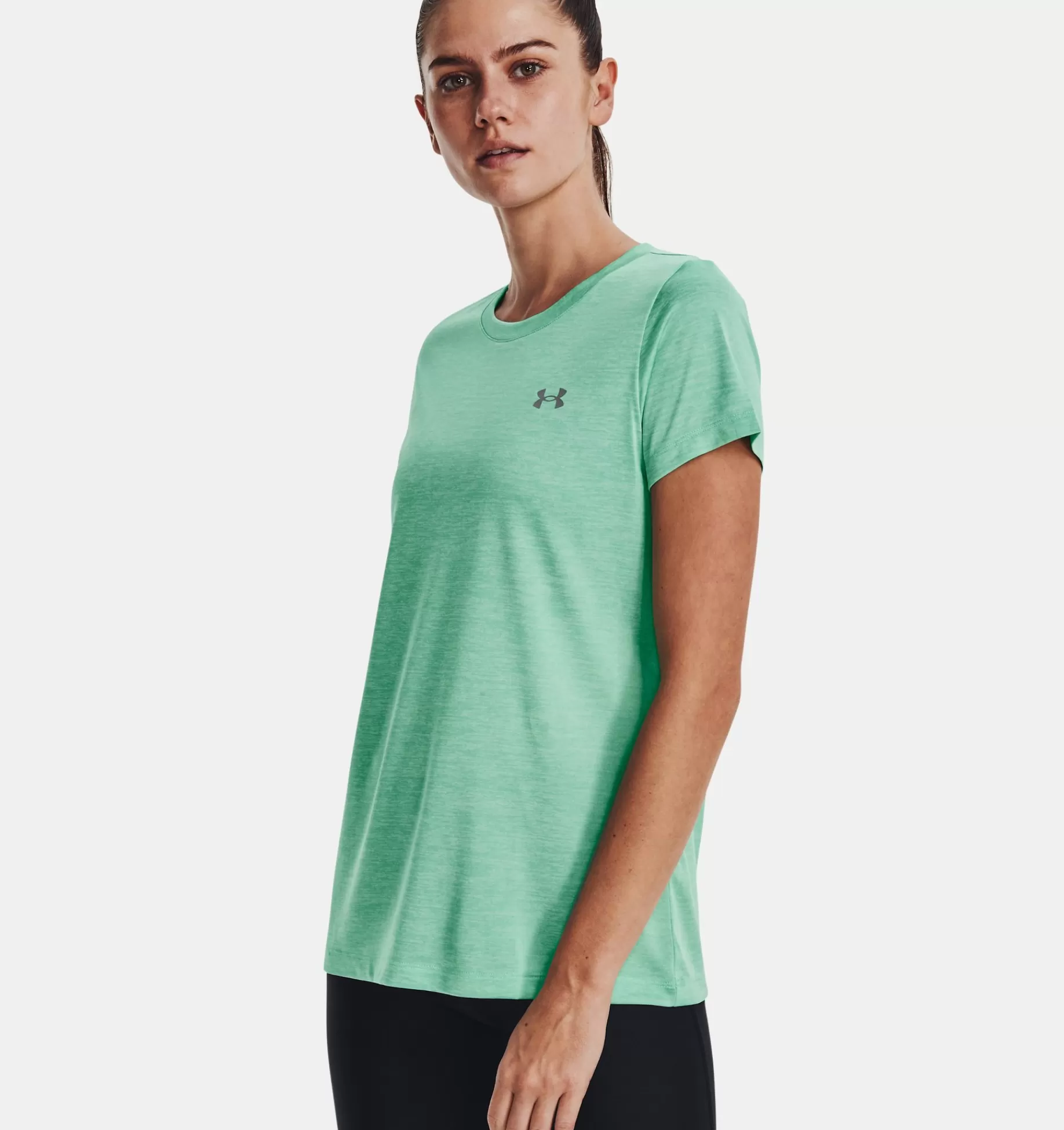 Discount Under Armour T-Shirt Ua Tech™ Twist Da Donna Green Breeze / White - 958