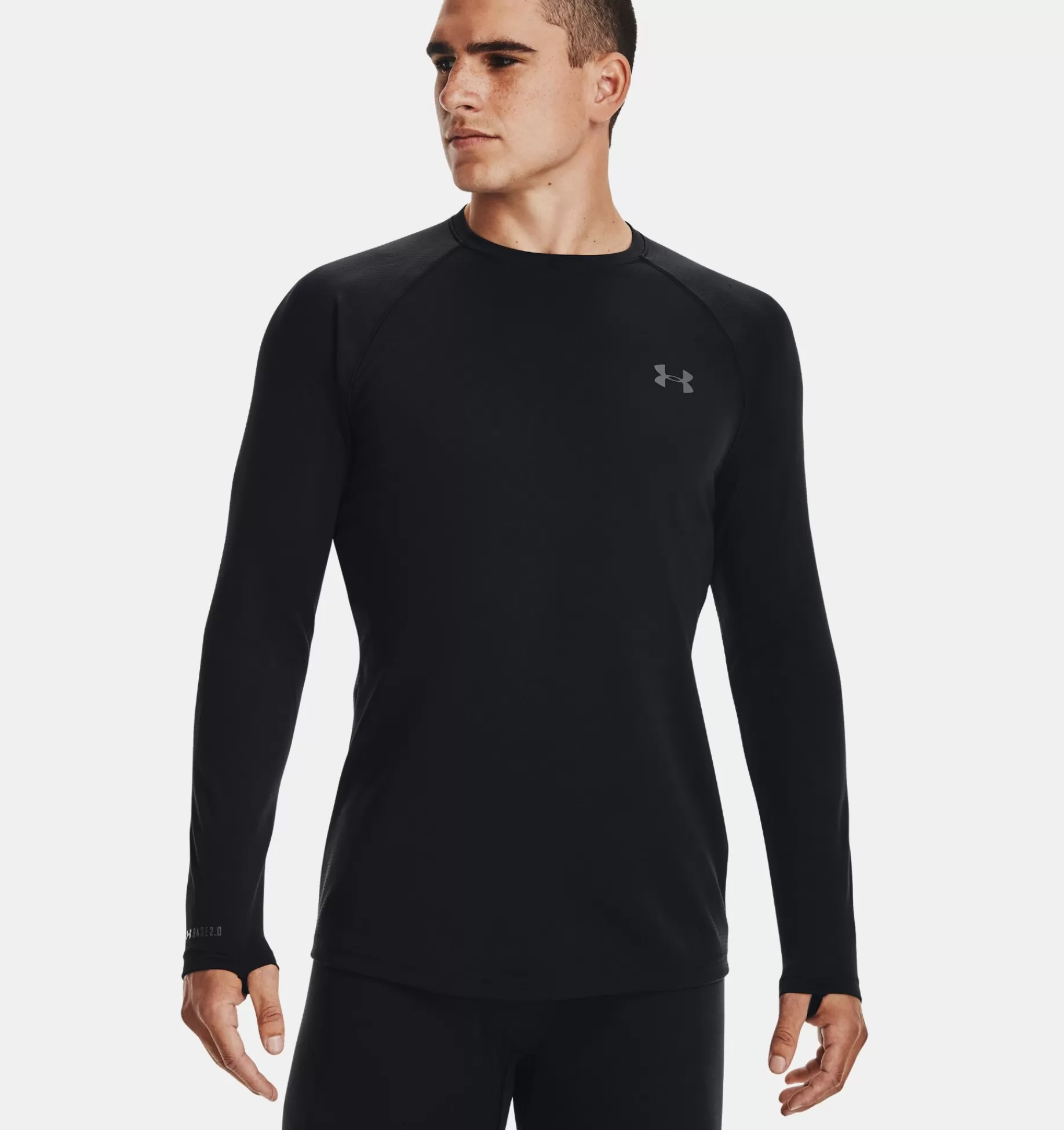 Shop Under Armour Ua Base 2.0 Crew Da Uomo Black / Pitch Gray - 001